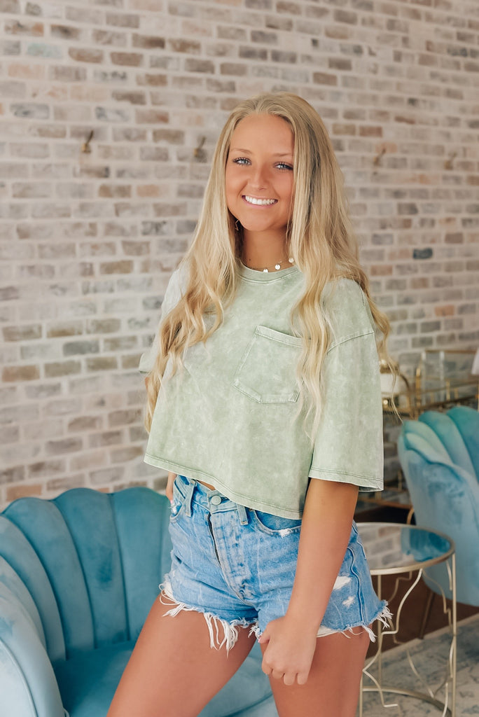 Avery Crop Top in Green