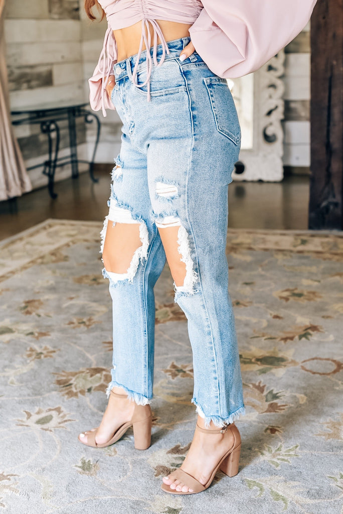 Paige High Rise Distressed Jeans