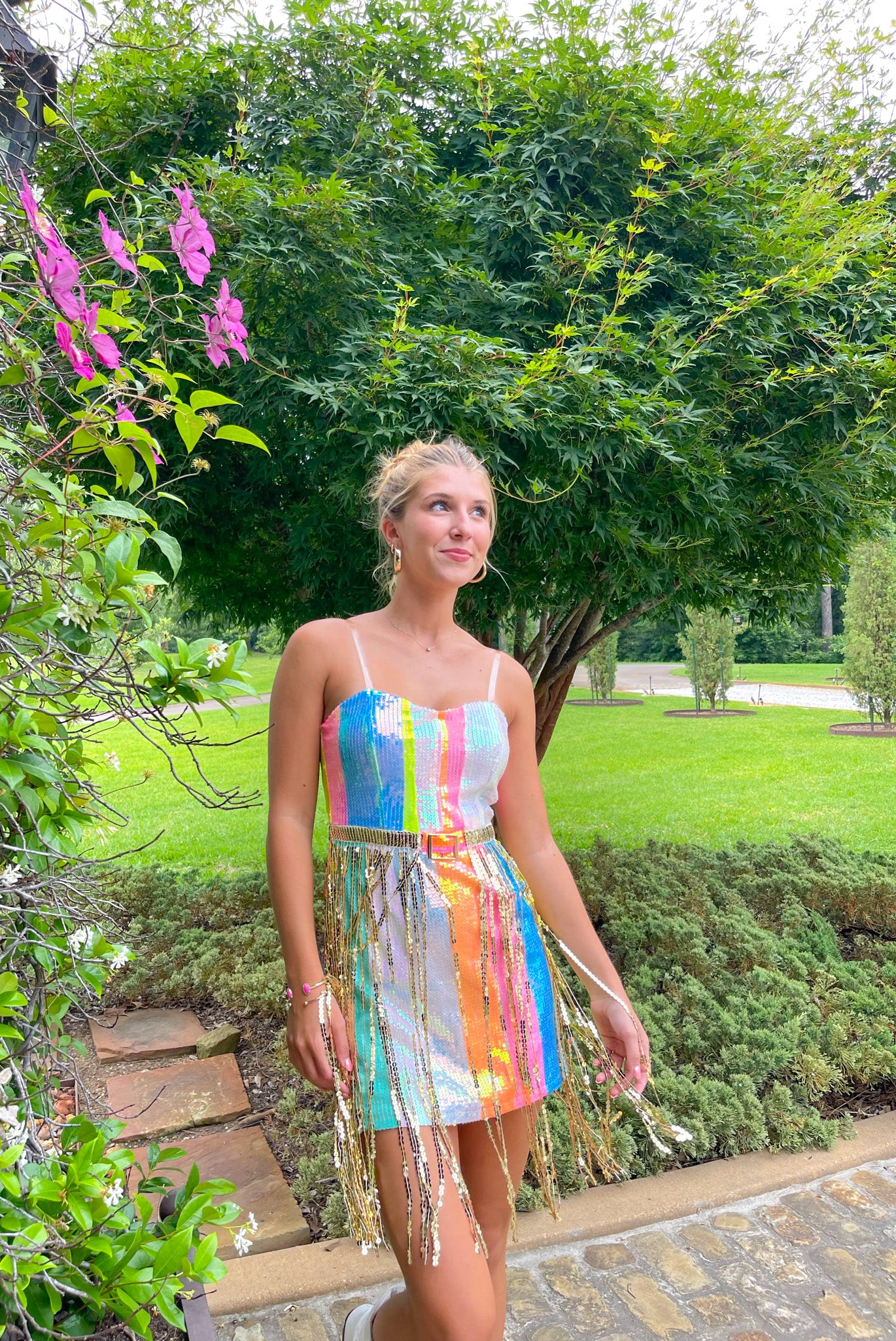 Dancing Queen Rainbow Sequin Dress Three Cords Boutique Dancing Queen Rainbow Sequin Dress Three Cords Boutique