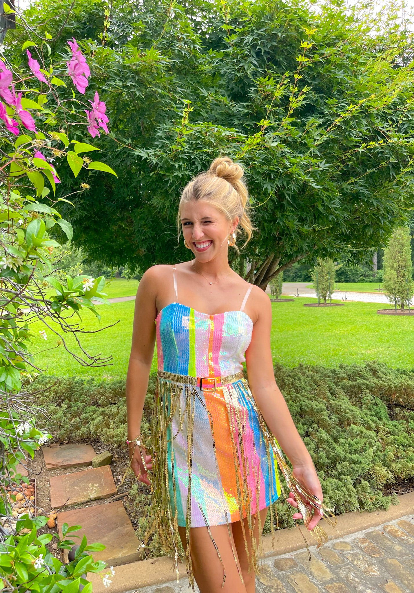 Dancing Queen Rainbow Sequin Dress Three Cords Boutique Dancing Queen Rainbow Sequin Dress Three Cords Boutique
