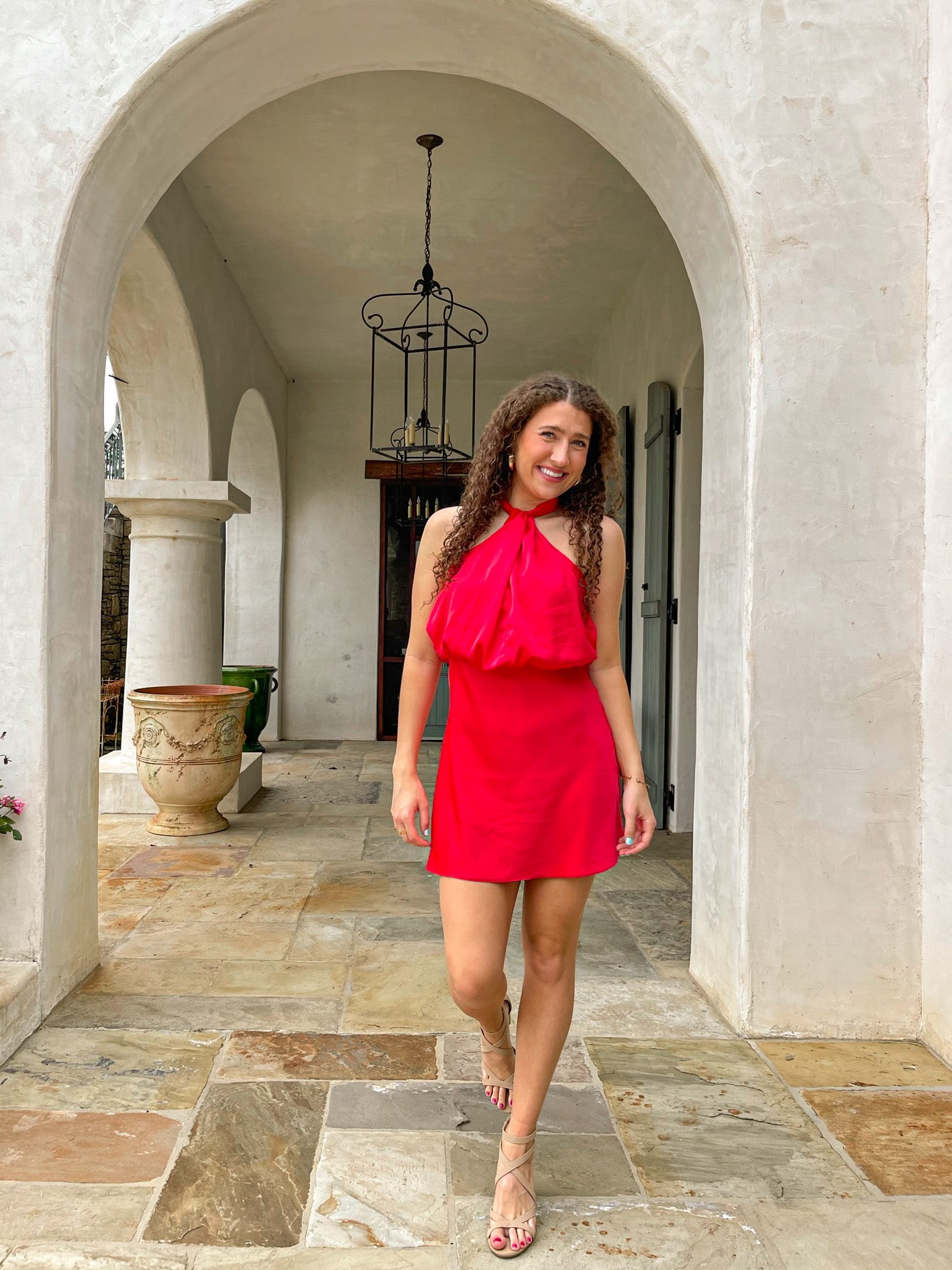 Poppy Red Halter Neck Mini Dress Three Cords Boutique Poppy Red Halter Neck Mini Dress Three Cords Boutique