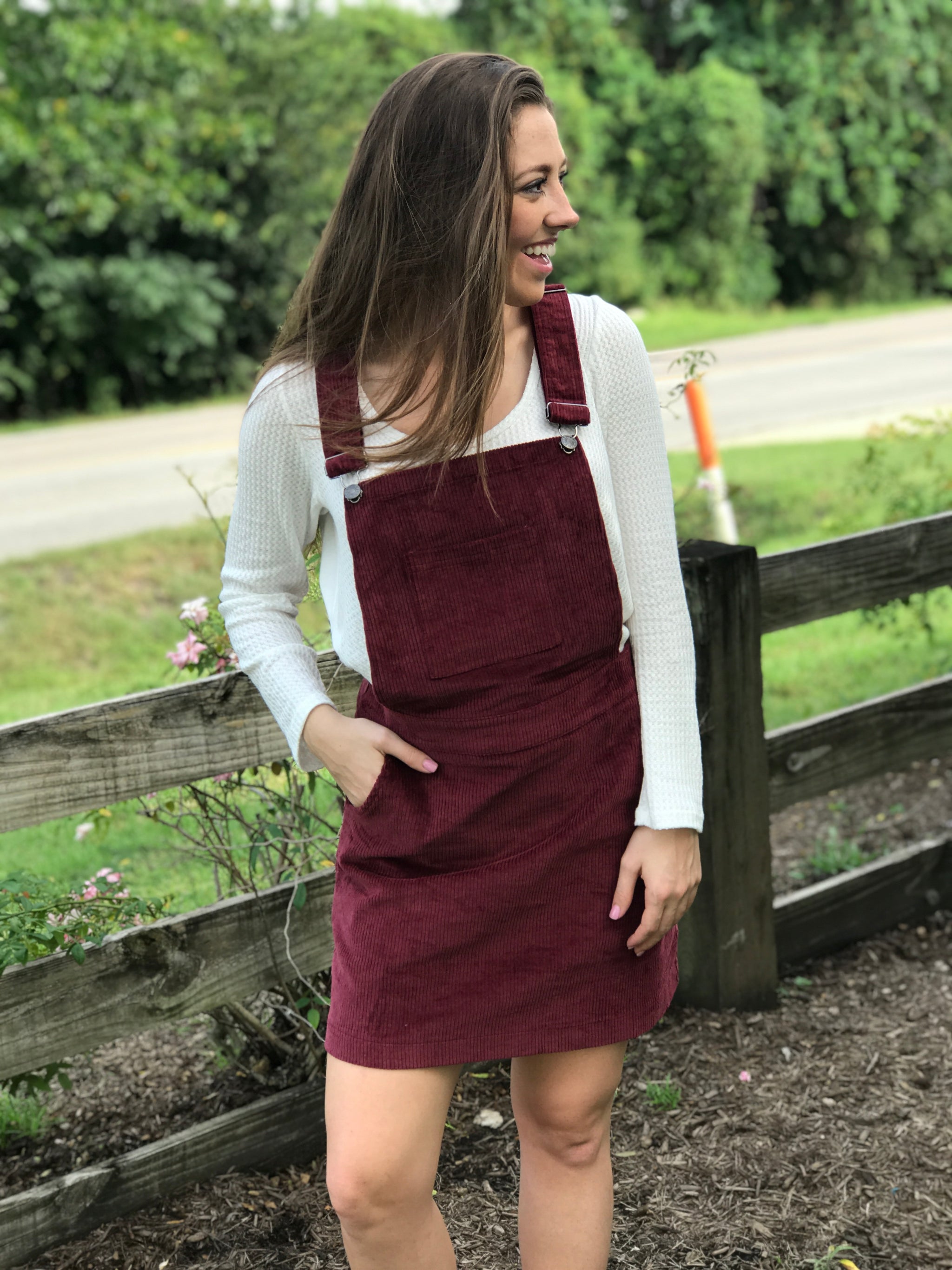 A Walk in the Park Overall Dress – Three Cords Boutique