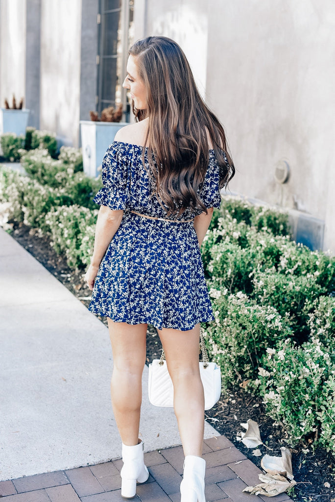 Always With Me Floral Skirt in Navy
