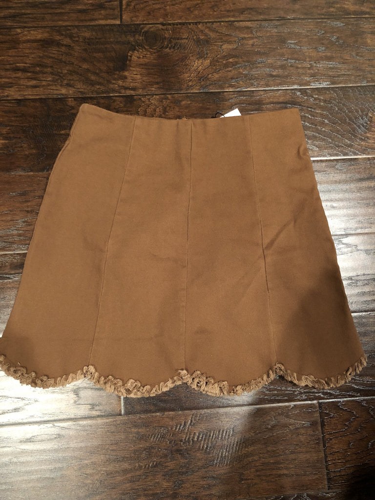 Camel Scalloped Skirt