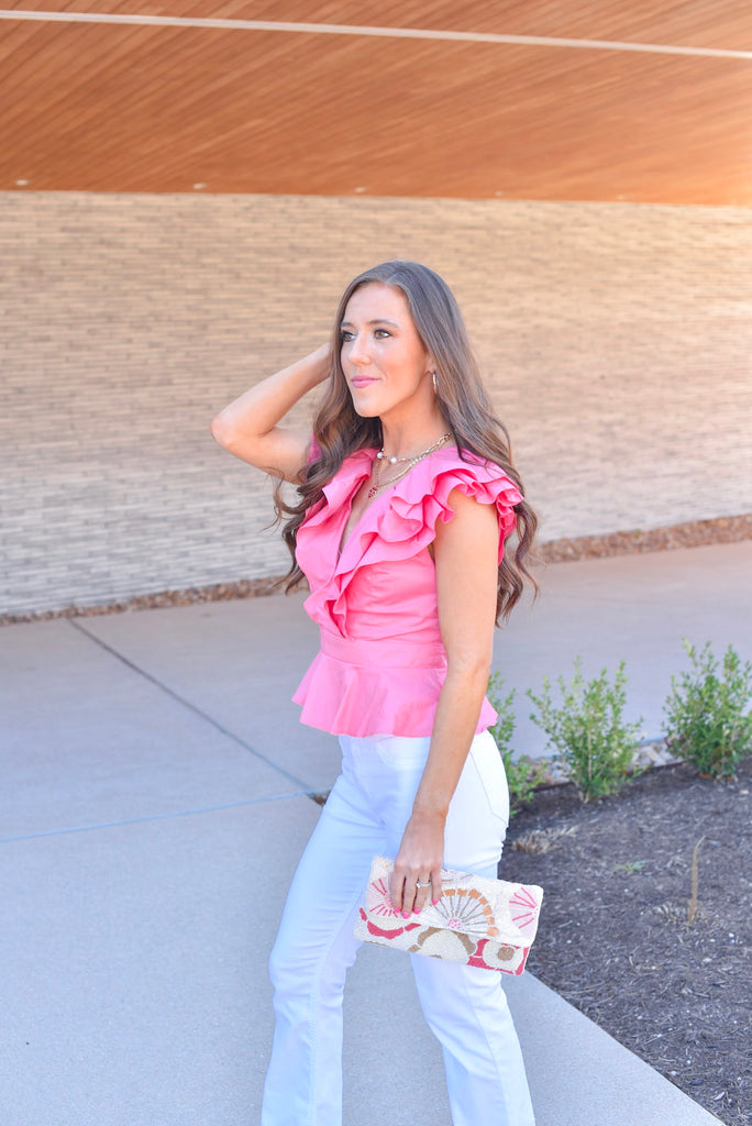 Candy Pink Ruffle Top