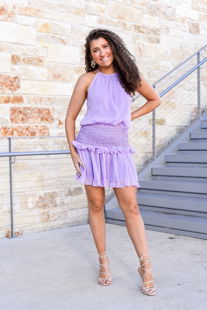 Can't Get Enough Smocked Dress in Lavender