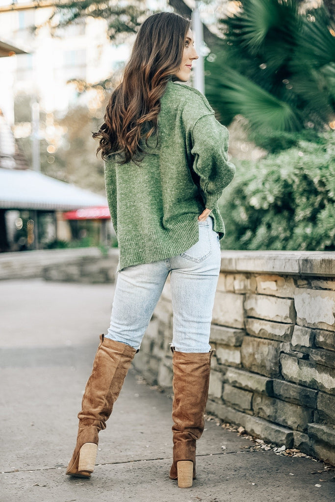 Canyon Village Sweater in Olive