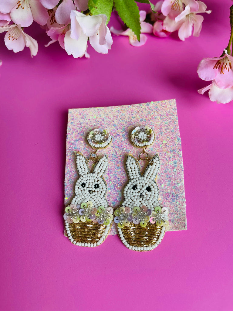 Easter Bunny Beaded Earrings