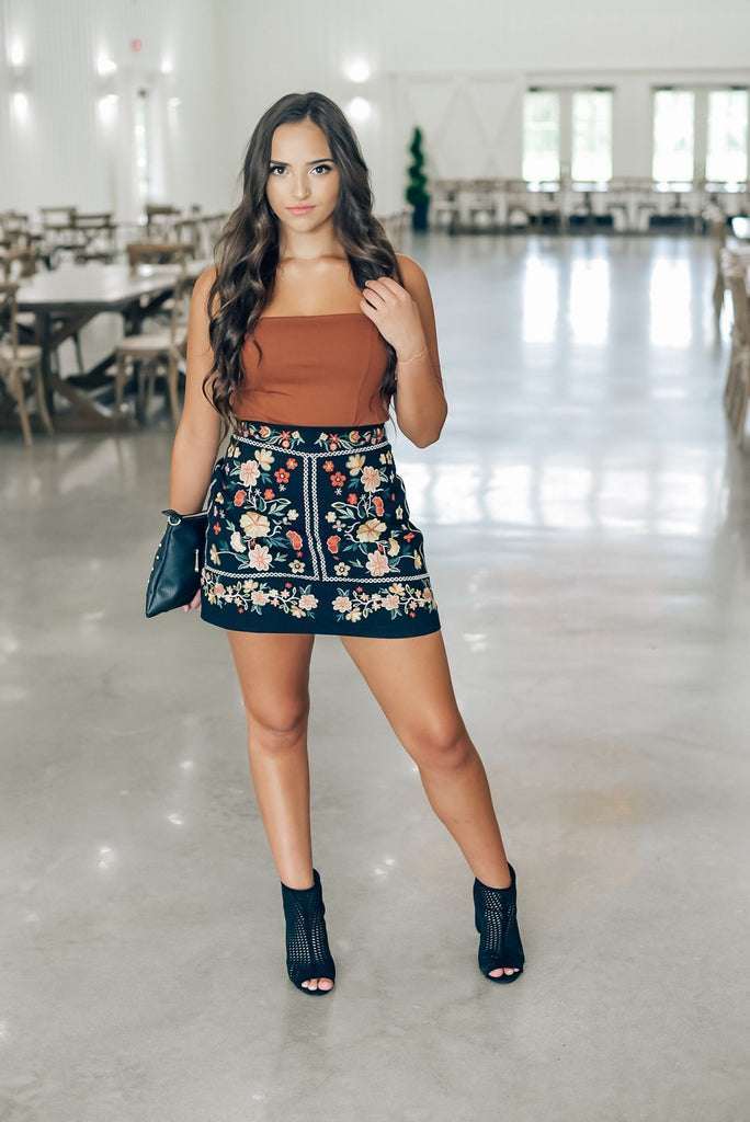 Fearless Floral Skirt in Black