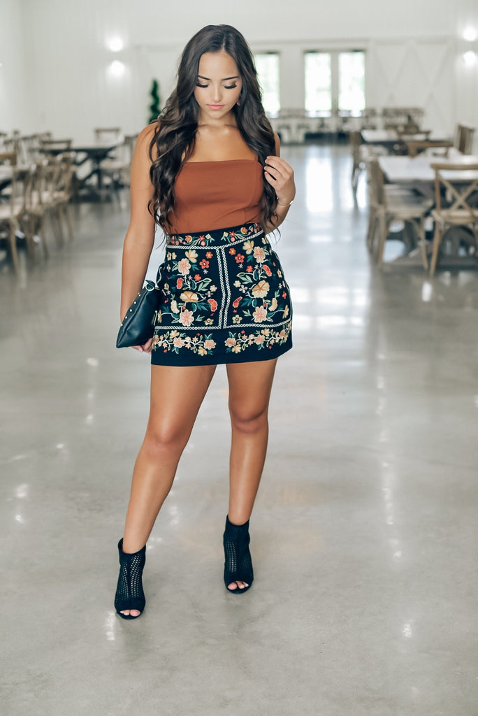Fearless Floral Skirt in Black