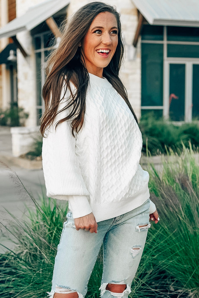 Home for the Holidays Sweater in Ivory