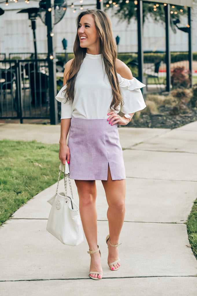 Katie Corduroy Skirt in Lavender
