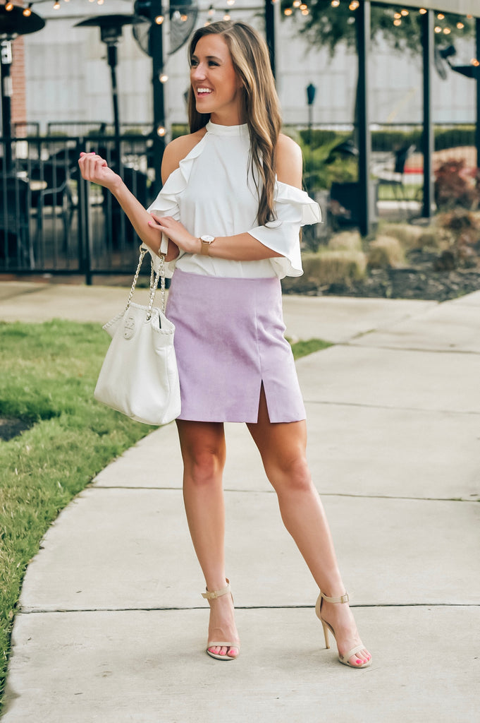 Katie Corduroy Skirt in Lavender