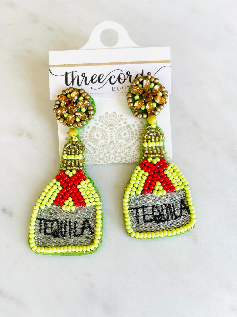 Neon Tequila Beaded Earrings