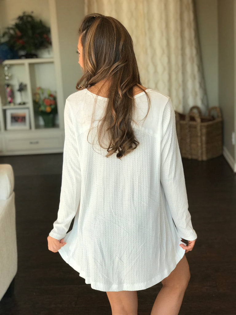 Own It White Waffle Knit