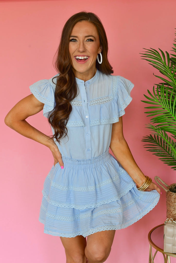 The Darling Ruffle Set in Light Blue