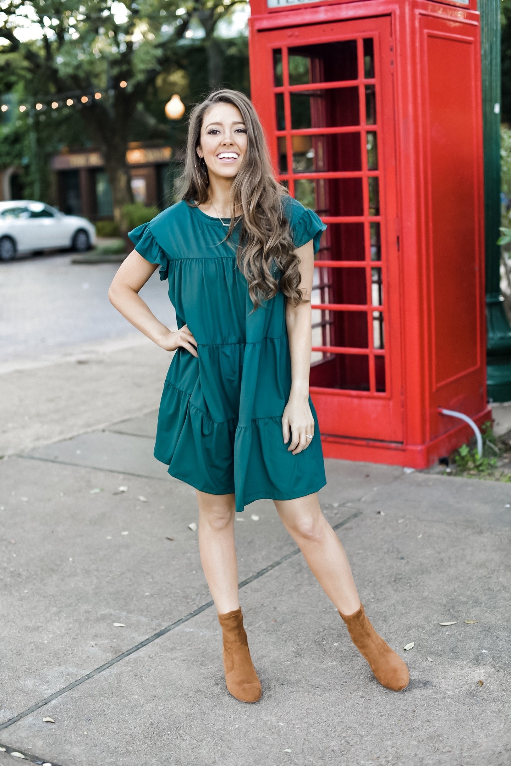 Timeless Beauty Babydoll Dress in Hunter Green Three Cords Boutique Timeless Beauty Babydoll Dress in Hunter Green Three Cords Boutique