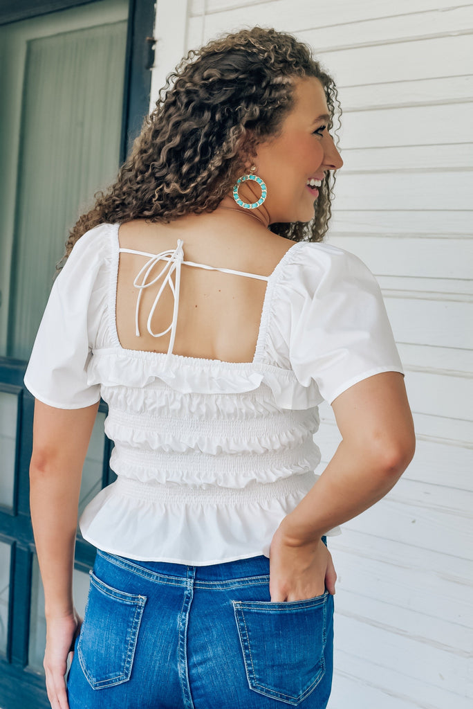 Unforgettable Style Smocked Top in White