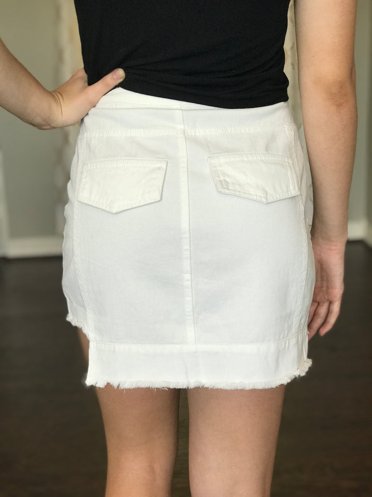 White Multi Paneled Skirt